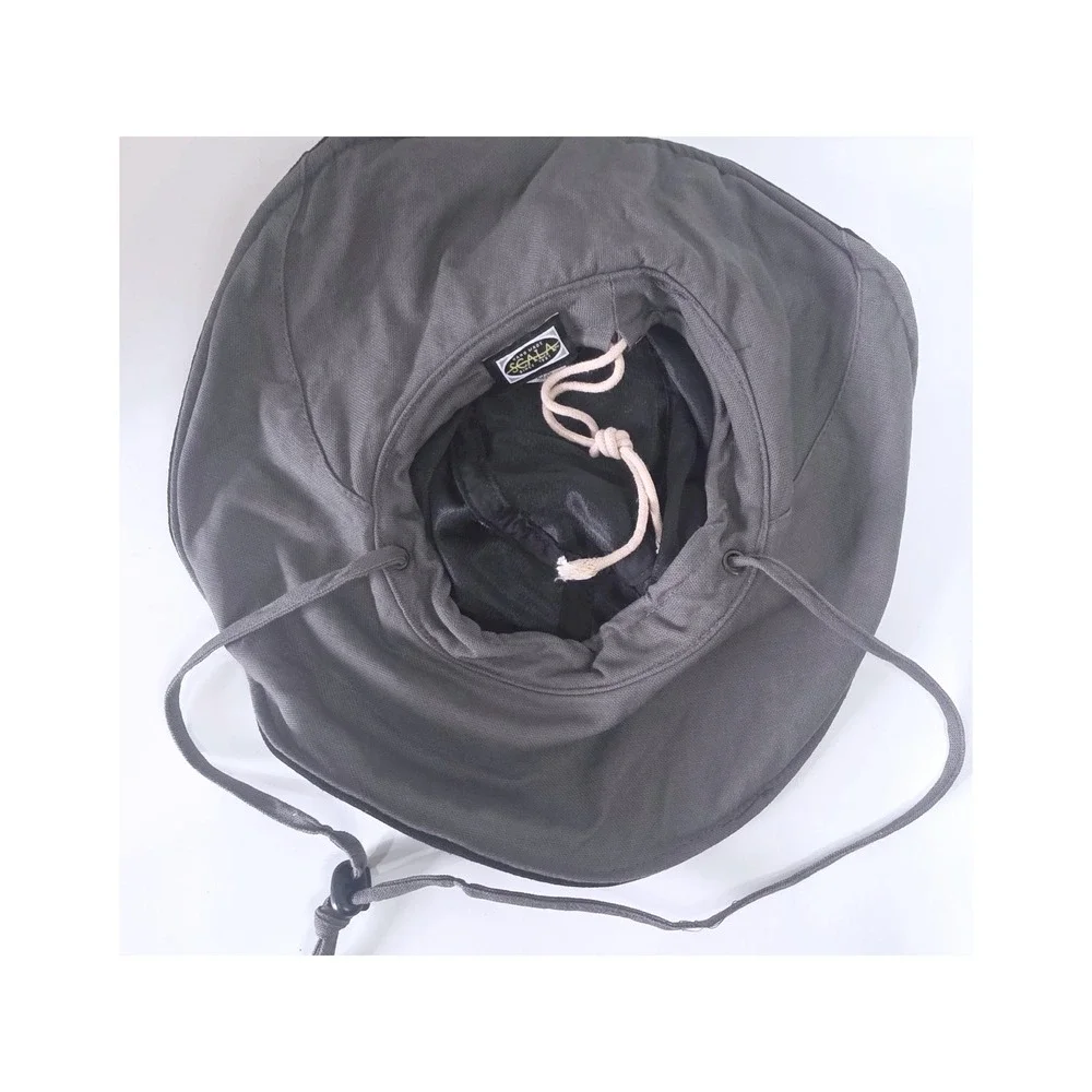 Scala Black Cotton Canvas Wide Brim Sun Hat Adjustable Chin Strap OSFM Australia